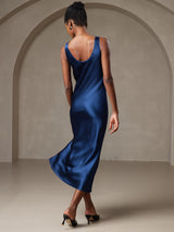 [أزرق غامق] SilkSilky-SA Sleeveless فساتين نسائية 002