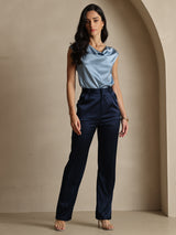 [أزرق غامق] SilkSilky-SA 19Momme الحرير Womens Pants 006