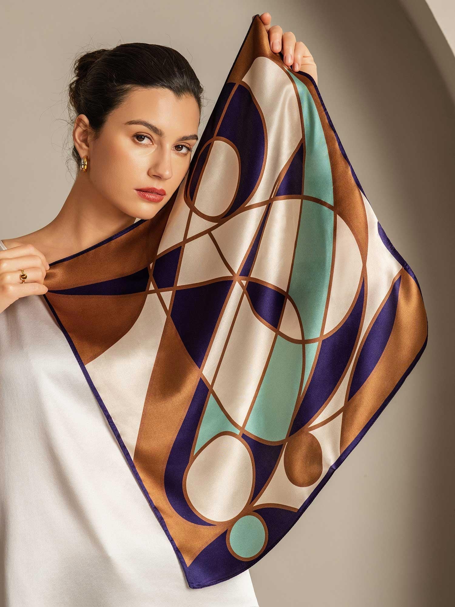 [P104] SilkSilky-SA الحرير الخالص Scarf 004,