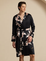 [أسود] SilkSilky-SA 19Momme Mens Robe 001