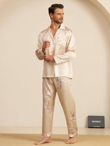 [شامبانيا] SilkSilky-SA Long Sleeve Notch Collar بيجامة رجالية 005