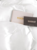 SilkSilky SA 22Momme الحرير الخالص Duvet Cover أبيض 004