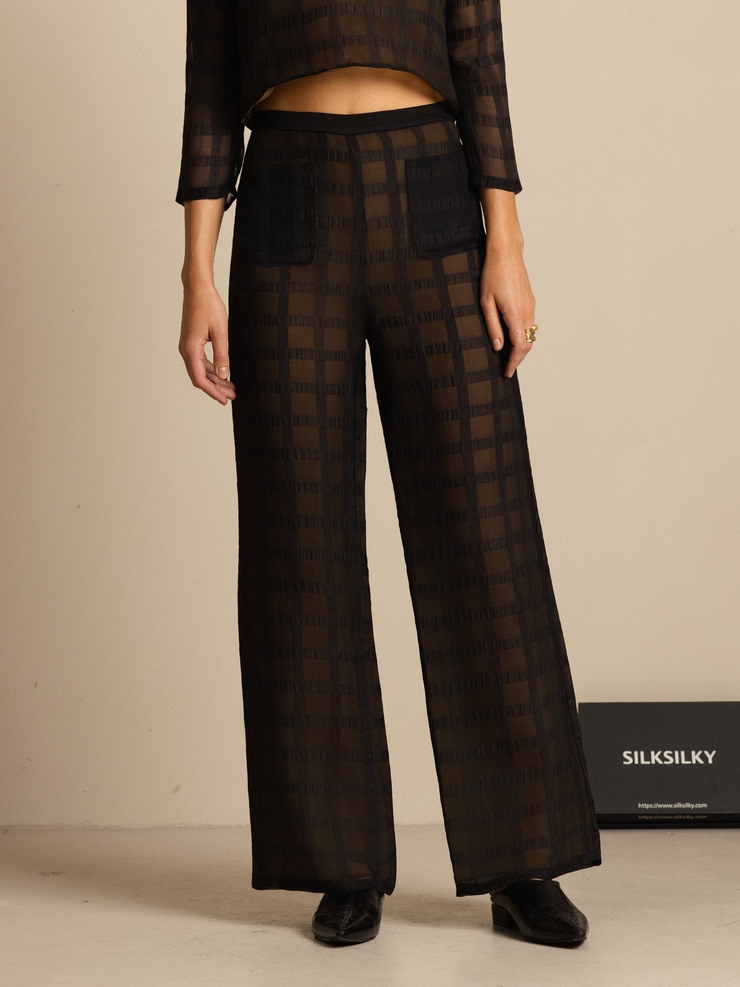 [أسود] SilkSilky-SA Womens Pants 003