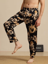 [التنين الأسود] SilkSilky-SA Mens Sleep Bottoms 001