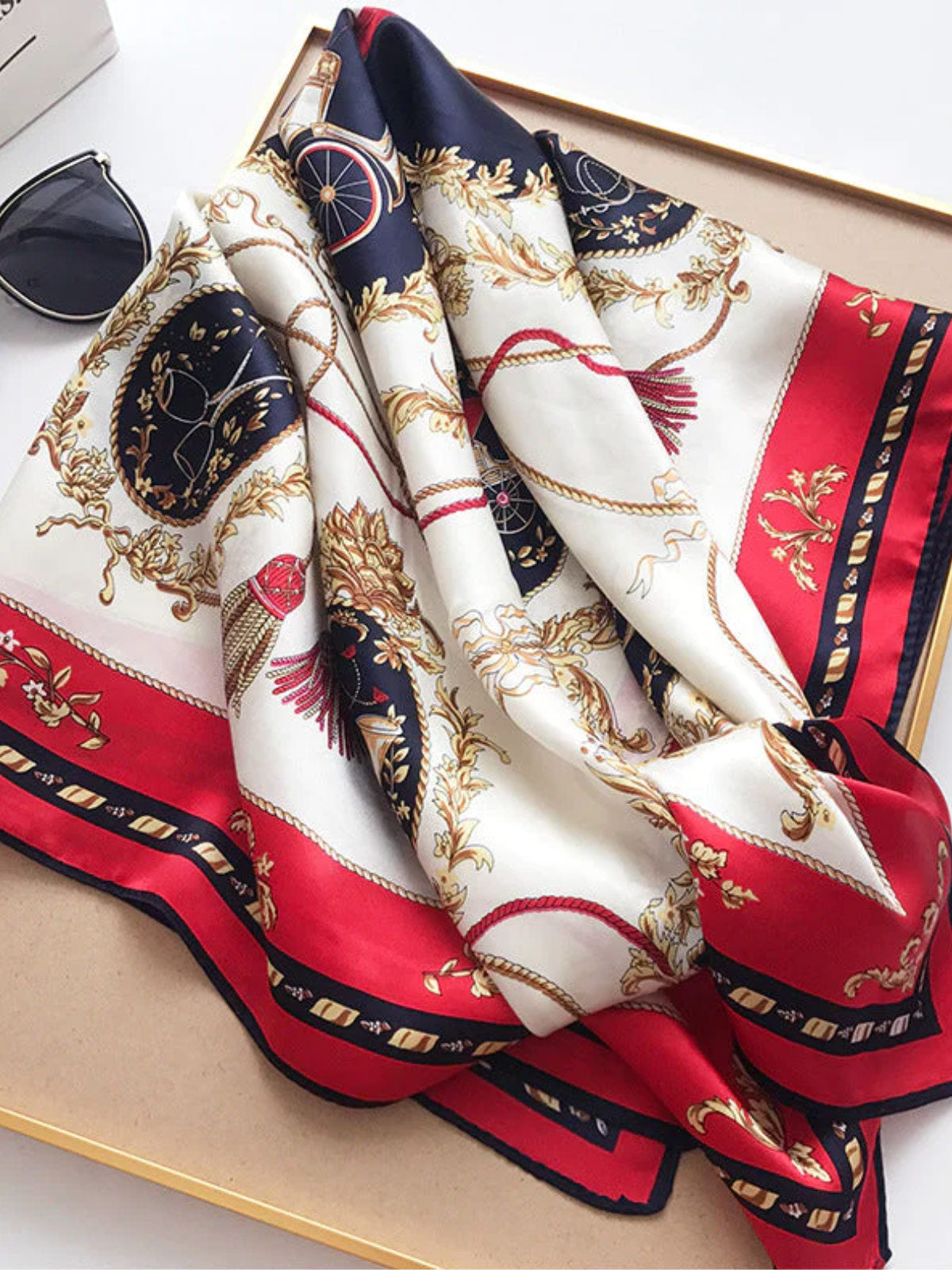 SilkSilky SA الحرير الخالص Scarf احمرغامق 003