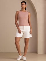[لون القرنفل] SilkSilky-SA Sleeveless Round Neck كامي 007