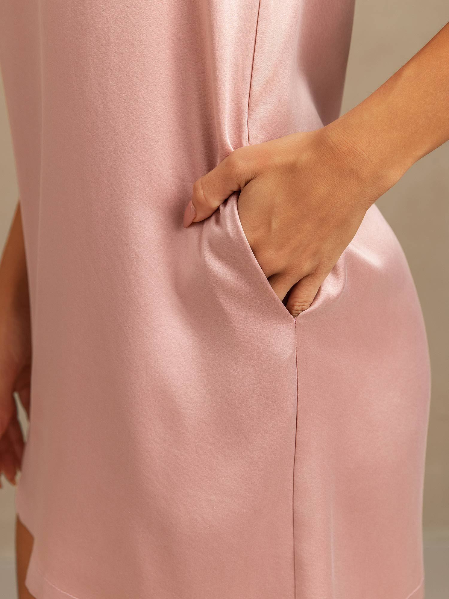 [بشرة الخوخ] SilkSilky-SA 19Momme الحرير Nightgown 005,