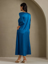 [المياه الخضراء] SilkSilky-SA 3/4 Sleeve Round Neck فساتين نسائية 002