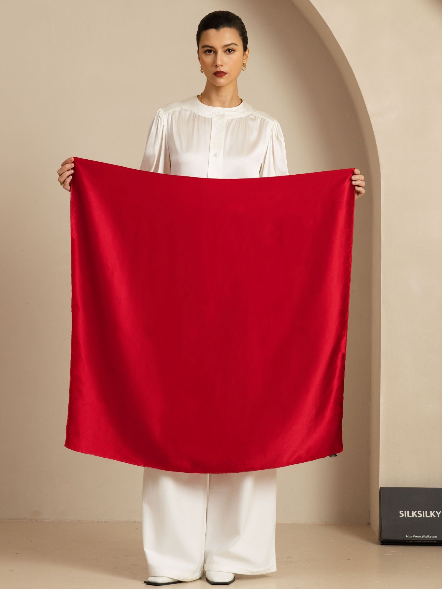 [خمر] SilkSilky-SA Pure Silk Scarf 002