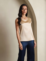 [شامبانيا] SilkSilky-SA Sleeveless Round Neck كامي 001