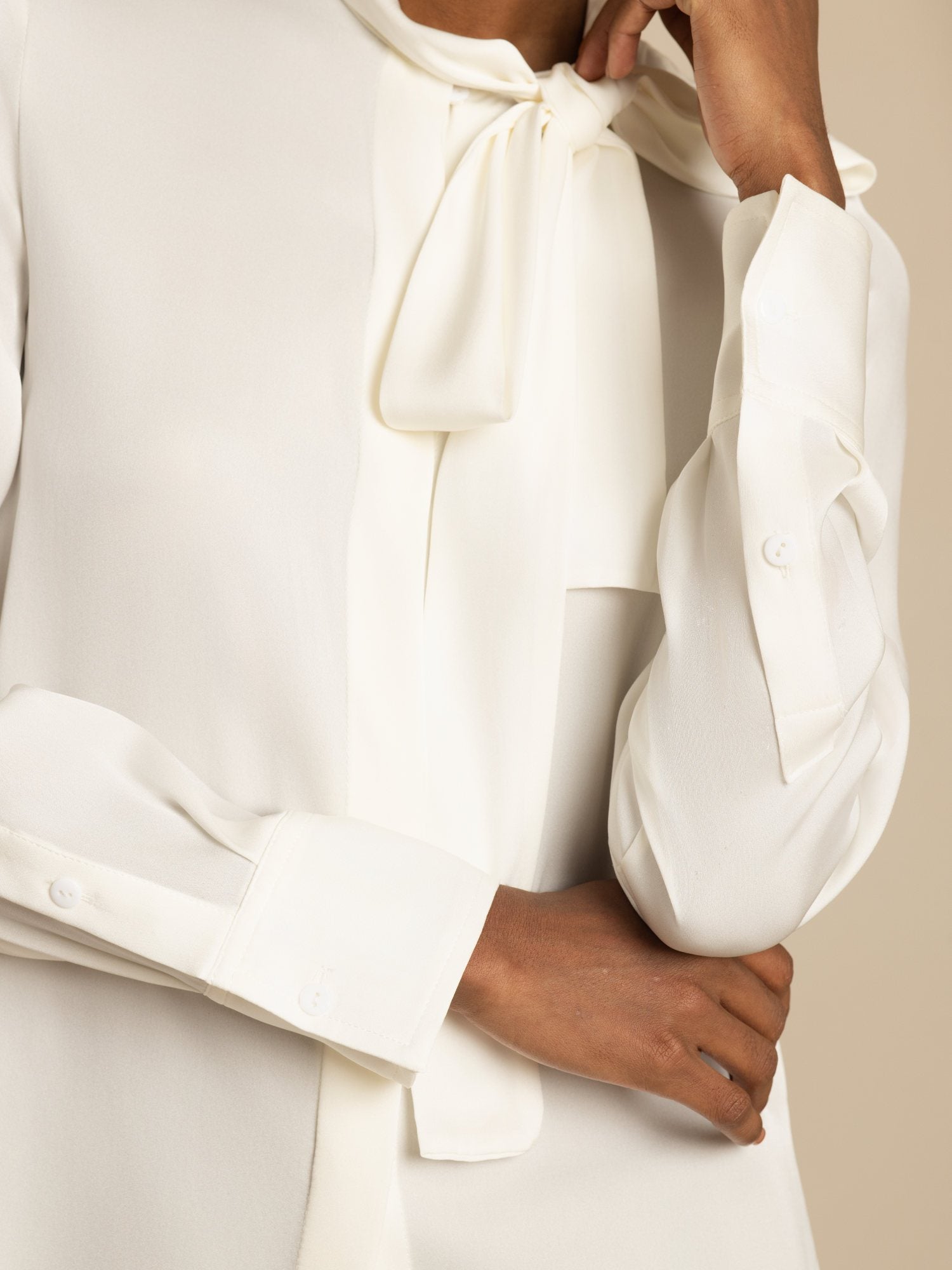 [أبيض] SilkSilky-SA 19Momme Blouse 005