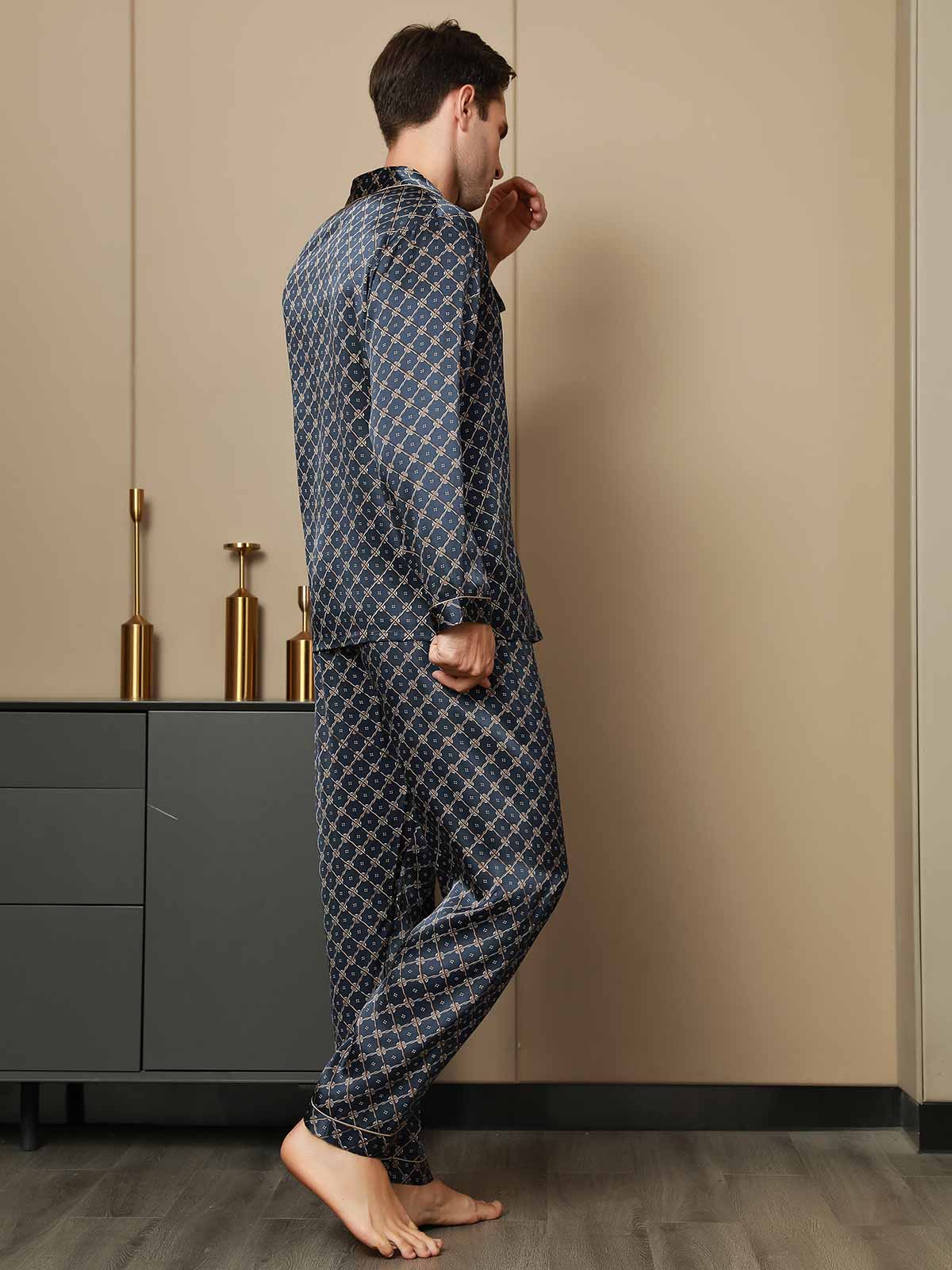 [سلسلة كحلي] SilkSilky-SA الحرير الخالص Mens Pajamas 003