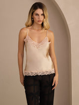 [شامبانيا] SilkSilky-SA Spaghetti Strap V Neck كامي 003