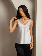 [فضة] SilkSilky-SA Sleeveless V Neck كامي 001