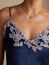 [أزرق غامق] SilkSilky-SA Sleeveless V Neck كامي 005