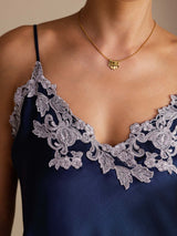 [أزرق غامق] SilkSilky-SA Sleeveless V Neck كامي 005
