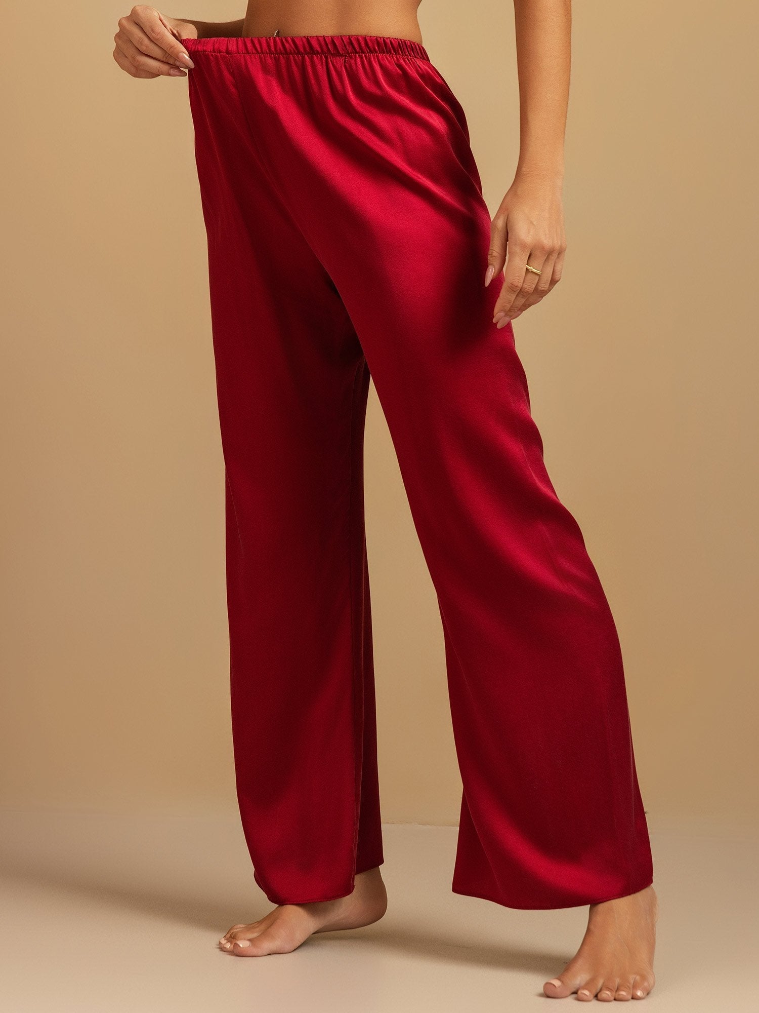 [خمر] SilkSilky-SA 19Momme الحرير Womens Sleep Bottoms 001,