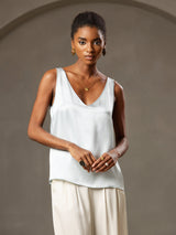 [أزرق فاتح] SilkSilky-SA Sleeveless V Neck كامي 006