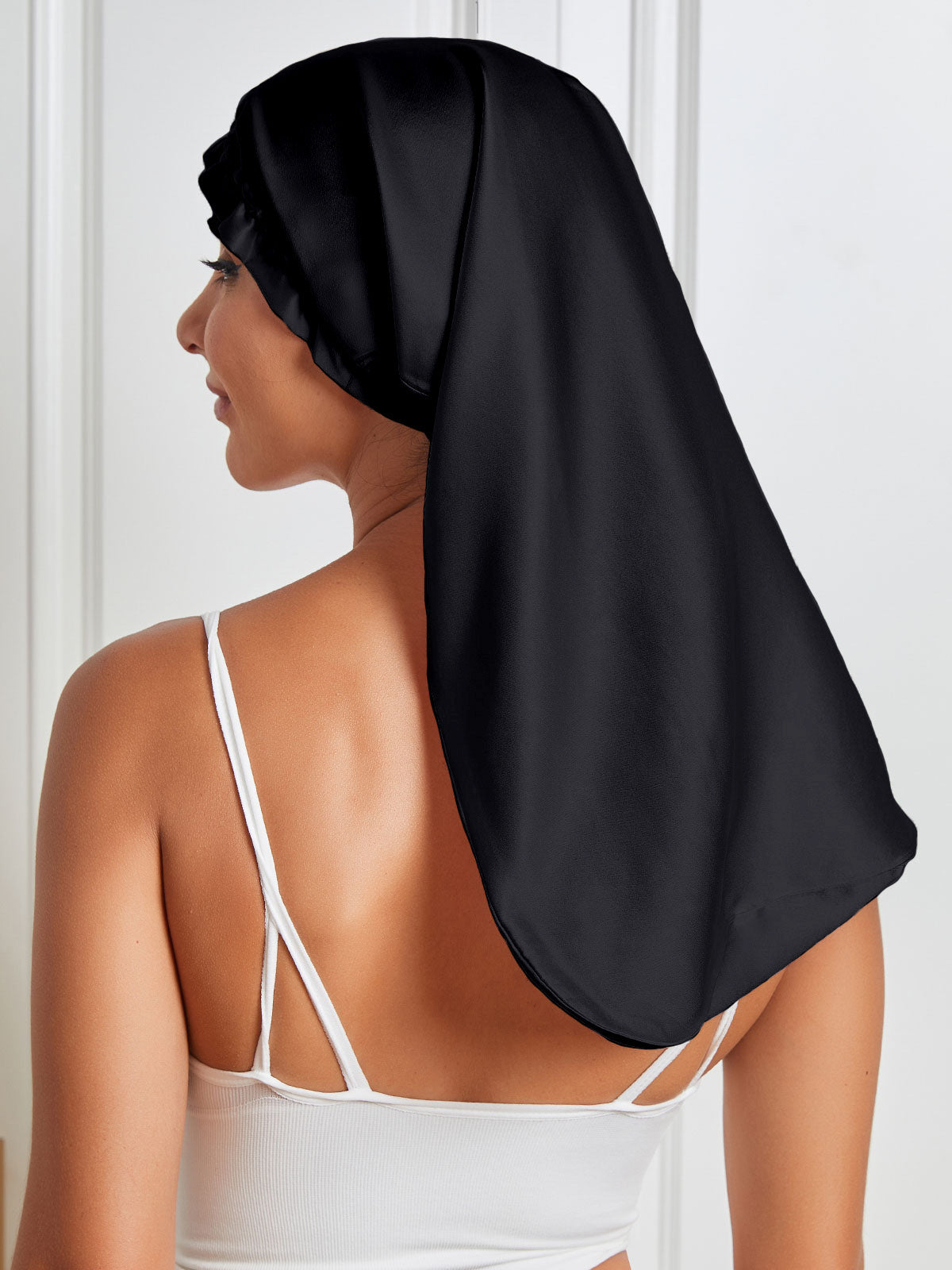 SilkSilky SA الحرير الخالص Sleep Cap أسود 006