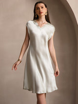 [اخضر فاتح] SilkSilky-SA Cap Sleeve V Neck باس النوم 004