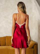 [خمر] SilkSilky-SA Sleeveless V Neck باس النوم 003