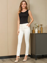 [أسود] SilkSilky-SA Sleeveless Round Neck تي شيرت نسائية 004