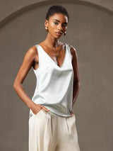 [أزرق فاتح] SilkSilky-SA Sleeveless V Neck كامي 005