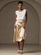 [أبيض] SilkSilky-SA Sleeveless Round Neck كامي 006