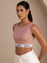 [لون القرنفل] SilkSilky-SA Sleeveless Crew Neck كامي 005