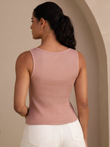[لون القرنفل] SilkSilky-SA Sleeveless Round Neck كامي 002