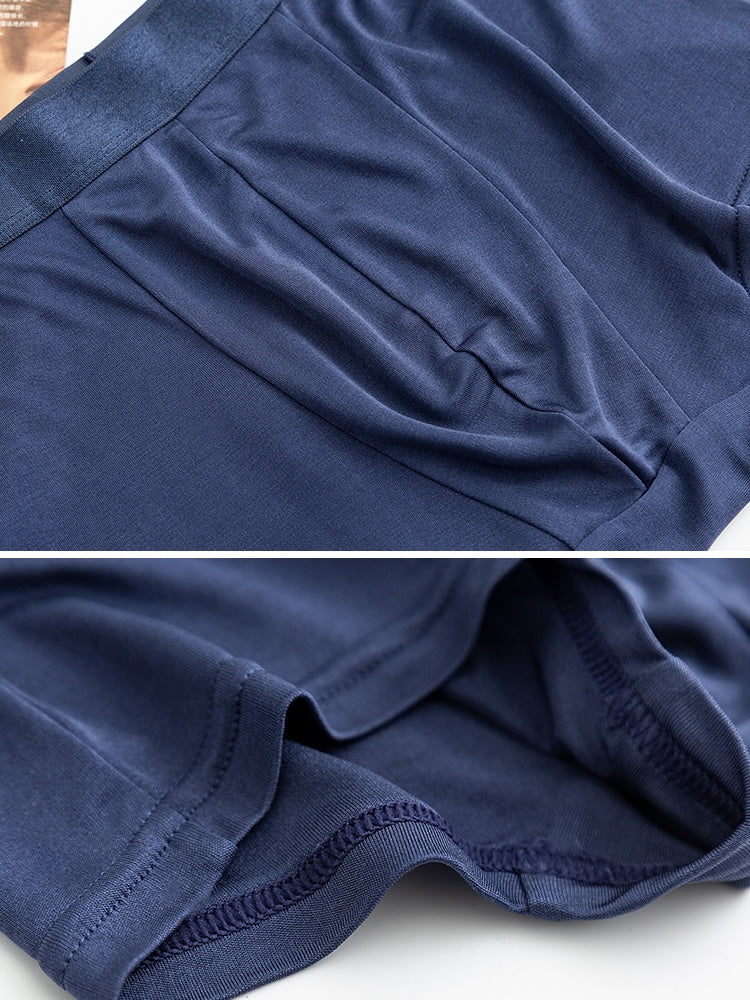 [أزرق غامق] SilkSilky-SA الحرير الخالص Mens Underwear 007