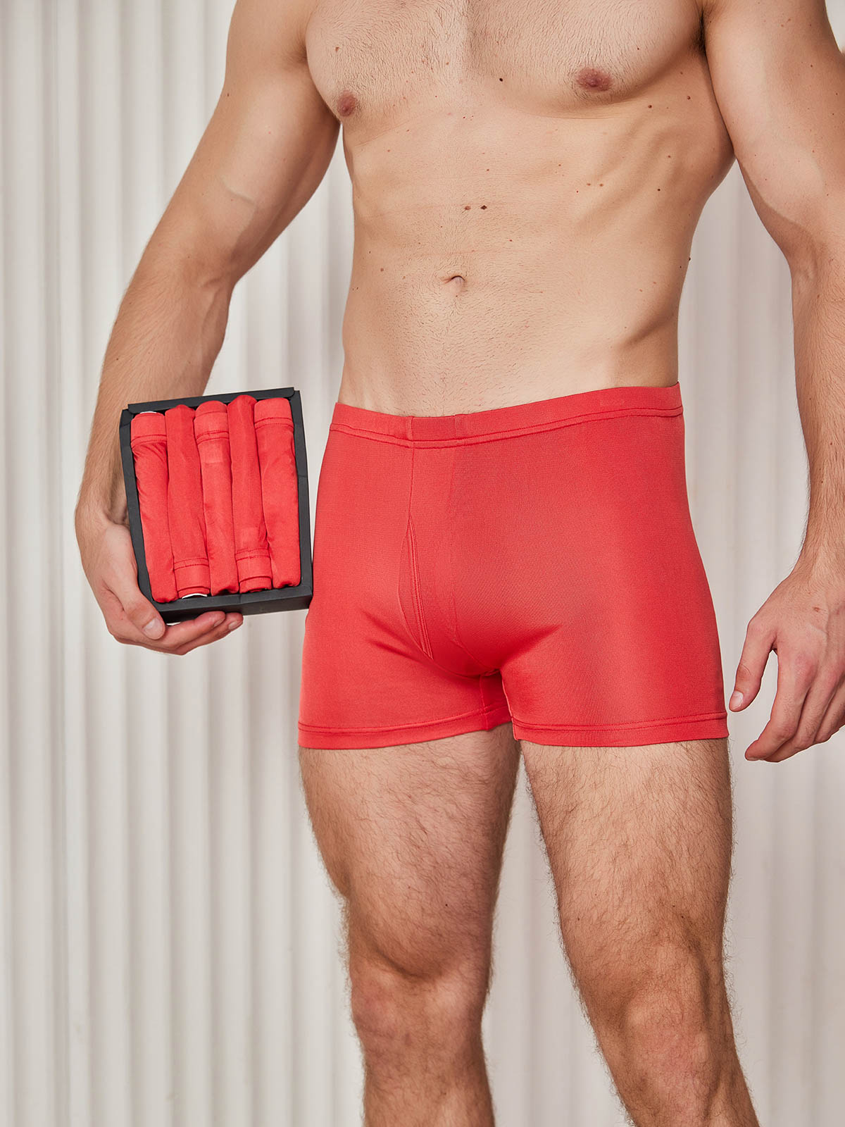 [أحمر] SilkSilky-SA الحرير الخالص Mens Underwear 003