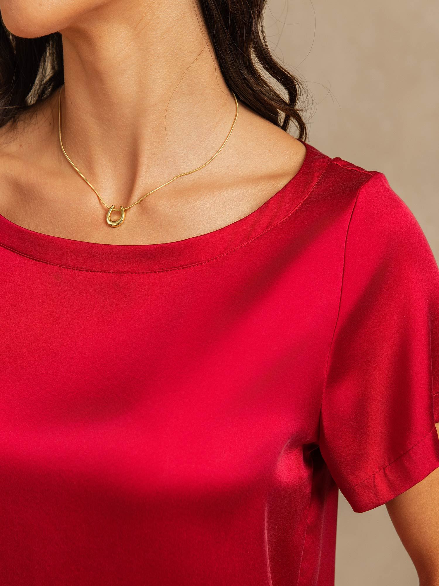 [خمر] SilkSilky-SA 19Momme الحرير Womens Pajamas 004