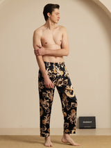 [التنين الأسود] SilkSilky-SA Mens Sleep Bottoms 006