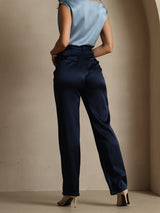 [أزرق غامق] SilkSilky-SA 19Momme الحرير Womens Pants 002