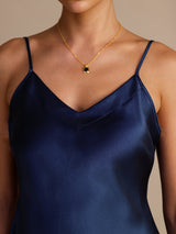 [أزرق غامق] SilkSilky-SA Sleeveless V Neck كامي 003