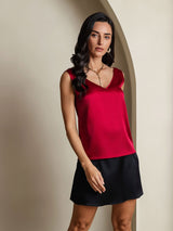 [خمر] SilkSilky-SA Sleeveless V Neck كامي 005