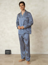 [الخط البحري] SilkSilky-SA 19Momme الحرير الخالص Mens Pajamas 003,
