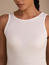 [أبيض] SilkSilky-SA Sleeveless Round Neck كامي 006