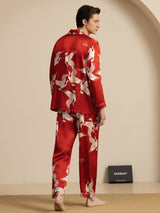 [خمر] SilkSilky-SA Long Sleeve Lapel Collar بيجامة رجالية 002