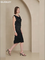 SilkSilky-SA Sleeveless Cowl Neck فساتين نسائية video 001