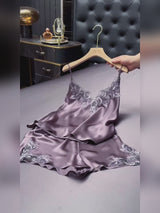 SilkSilky-SA Sleeveless V Neck مجموعة قميص قصير video 001