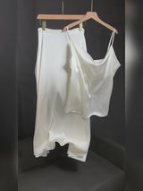 SilkSilky-SA Spaghetti Strap Cowl Neck Women's Outfit Sets video 001