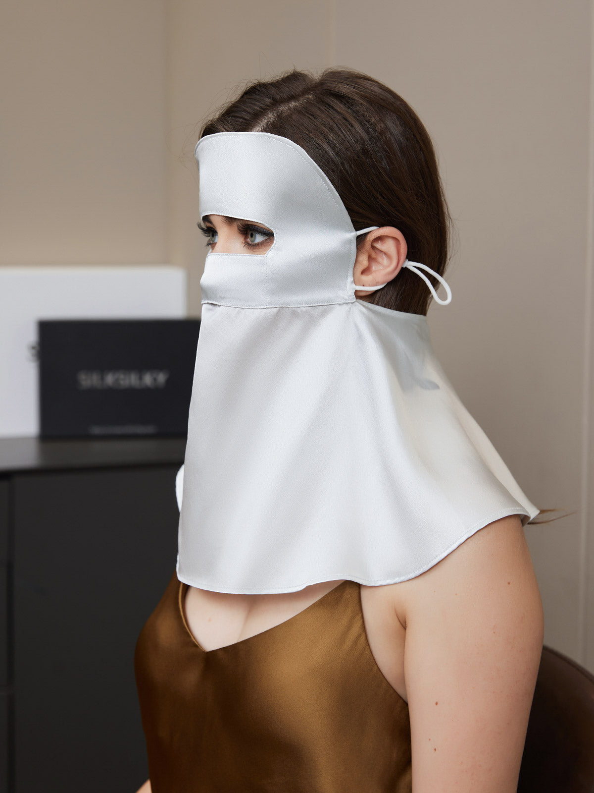 SilkSilky SA 19Momme الحرير الخالص Face Mask فضة 002