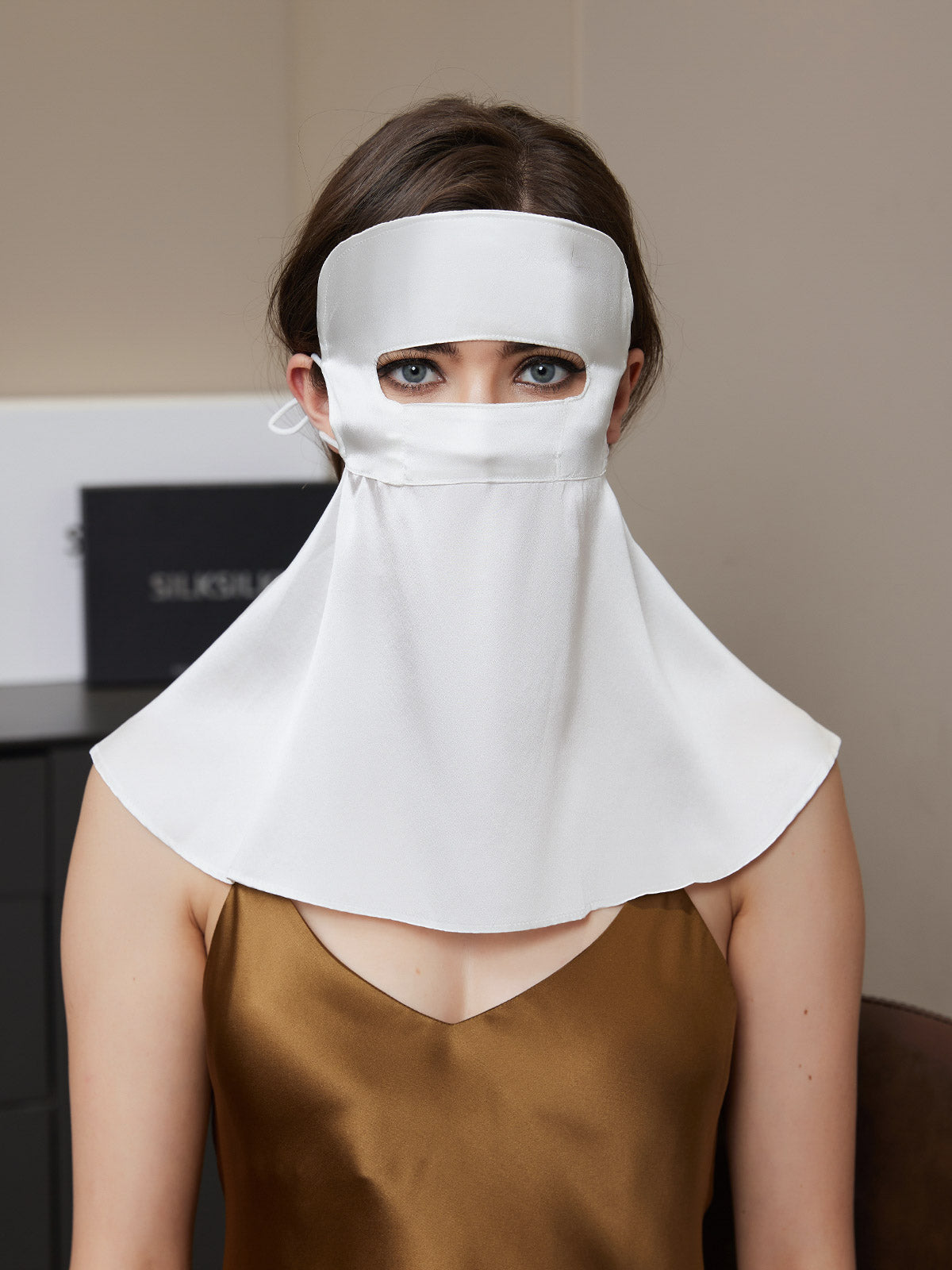 SilkSilky SA 19Momme الحرير الخالص Face Mask أبيض 001