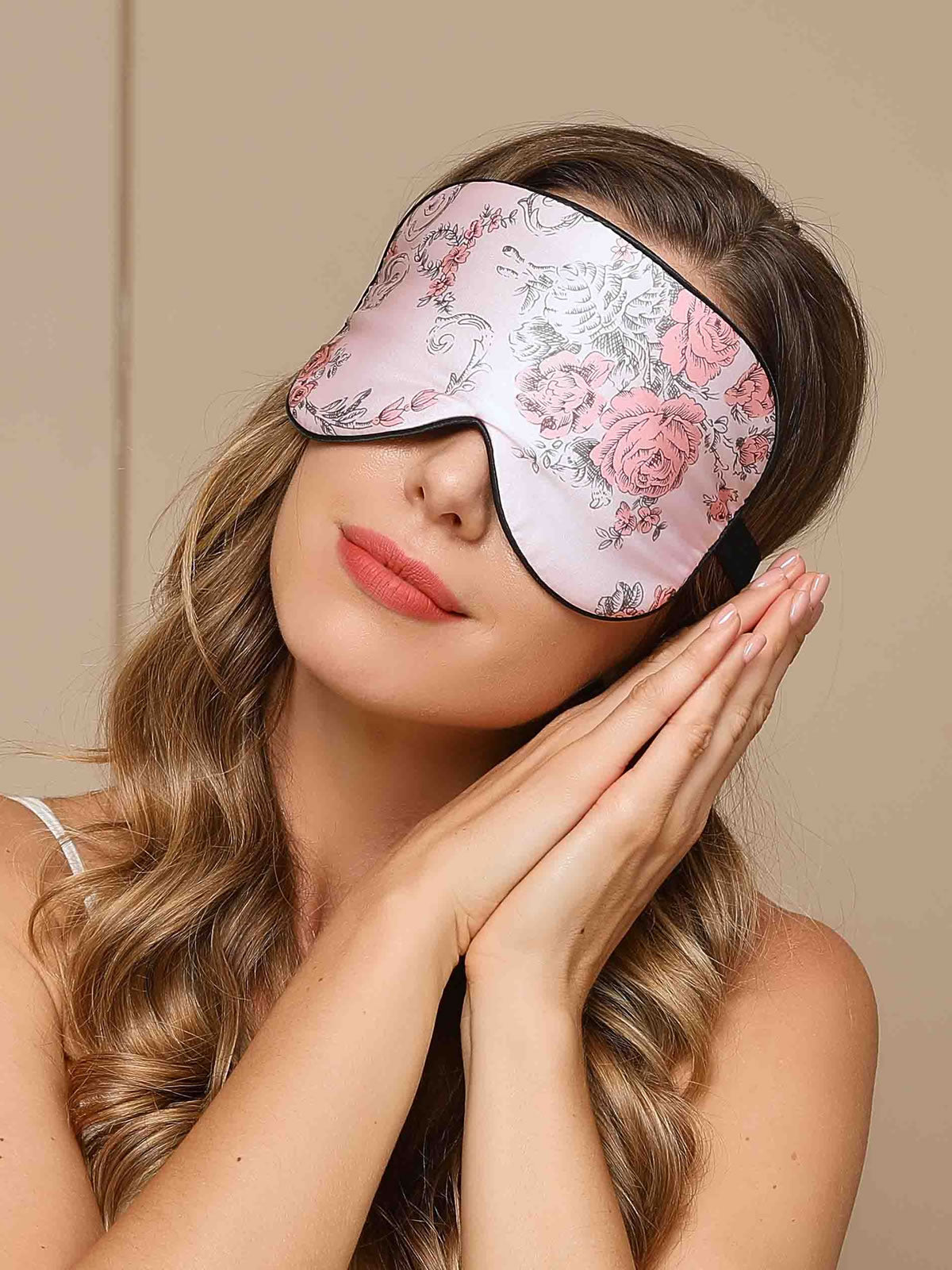 SilkSilky SA 19Momme الحرير الخالص Eye Mask لونالقرنفل 001