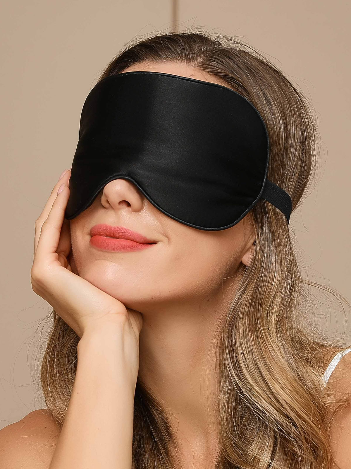 SilkSilky SA 19Momme الحرير الخالص Eye Mask أسود 003