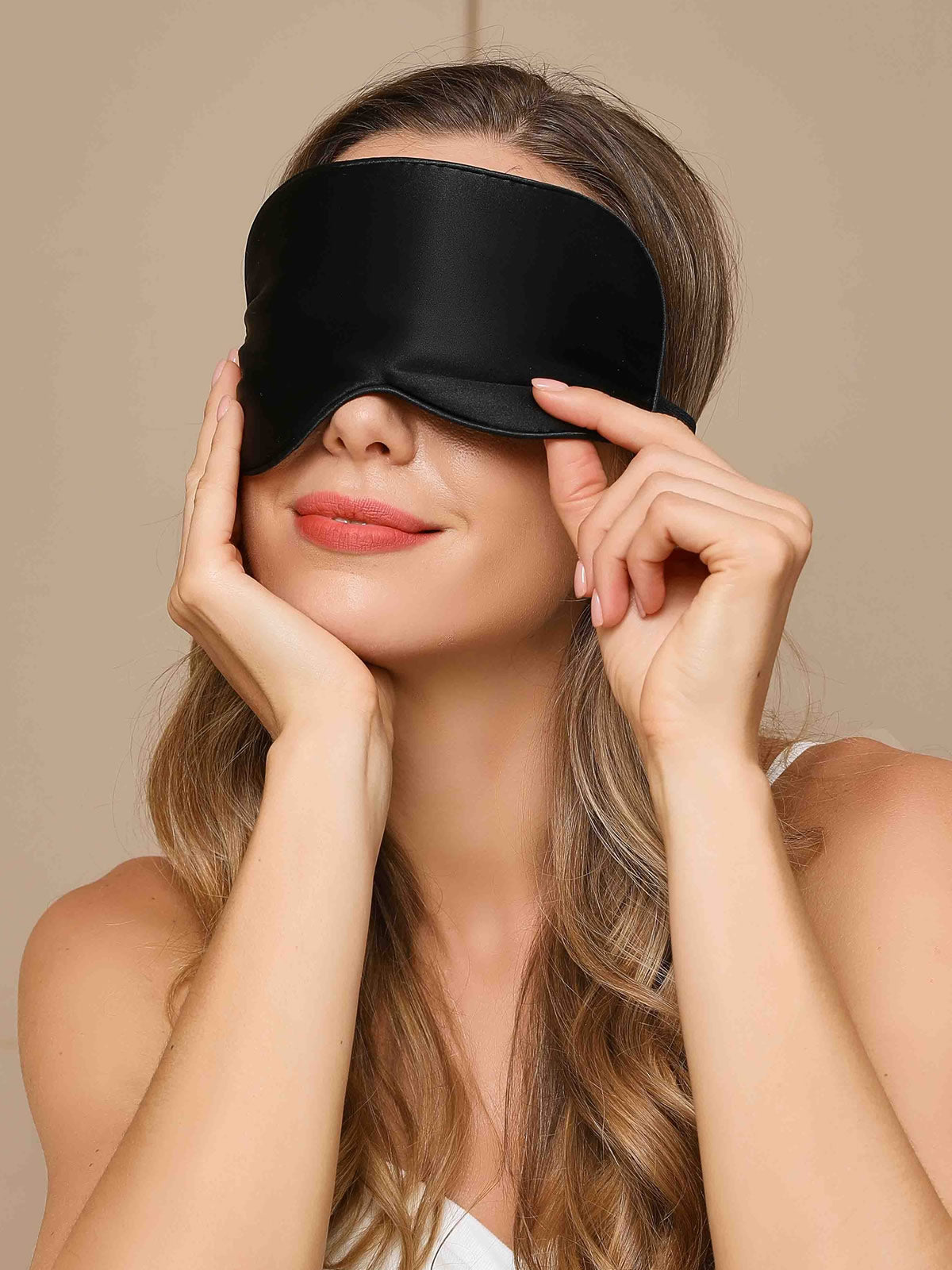 SilkSilky SA 19Momme الحرير الخالص Eye Mask أسود 004