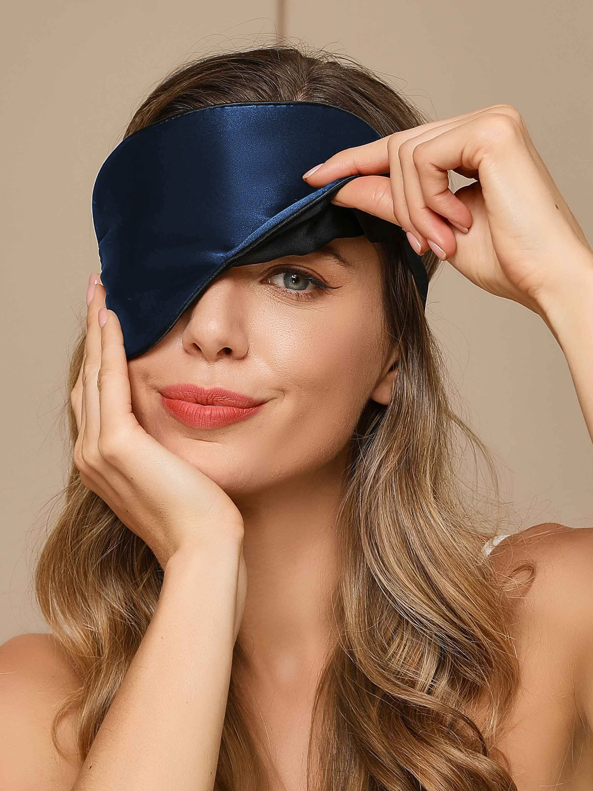 SilkSilky-SA-19Momme-الحرير-الخالص-Eye-Mask-أزرق-غامق-001