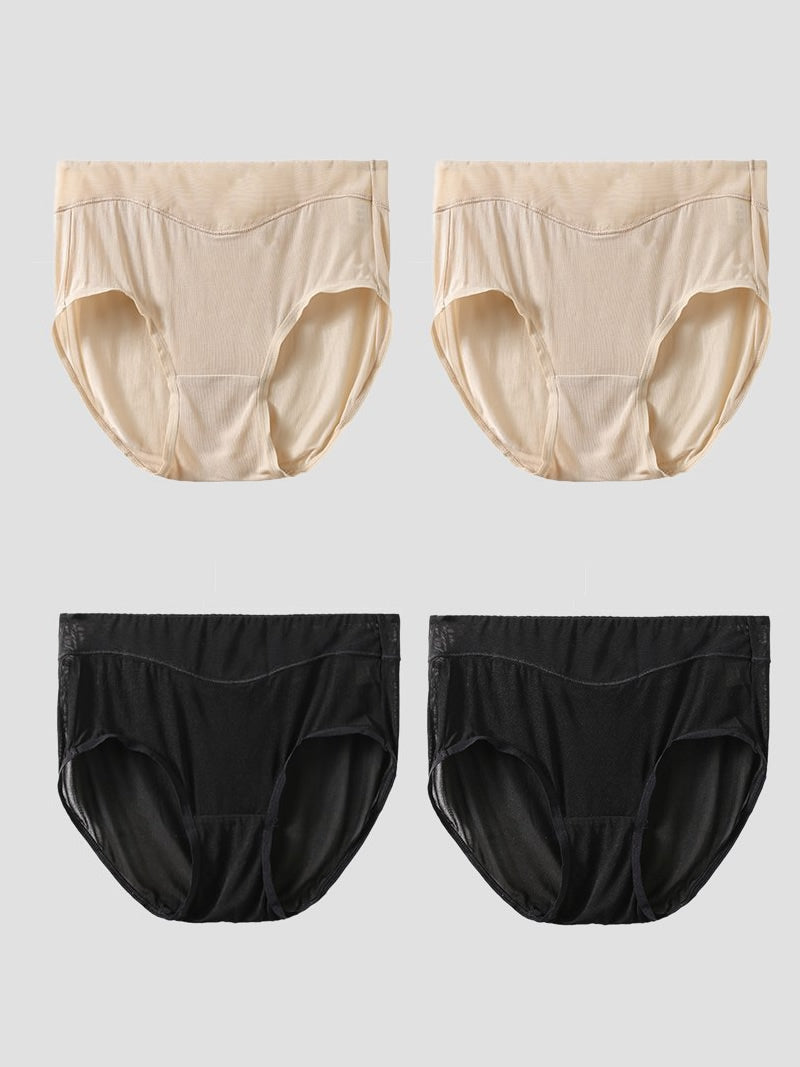 [اللون البيج+أسود] SilkSilky-SA Silk Panty 004